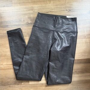 Aerie Glossy Black Faux Leather Hi-Rise Leggings